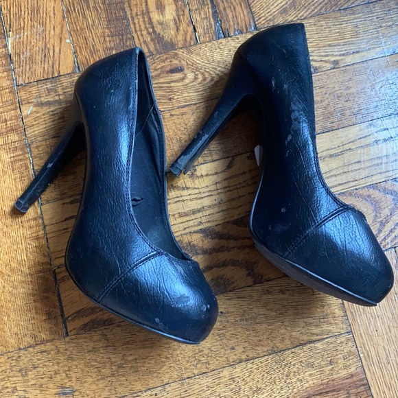 PULL&BEAR black basic high heel platform shoes - Picture 4 of 8